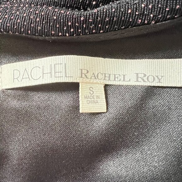 Rachel Roy Womens Off Shoulder Lurex Jersey Dress Black Metallic Glitter size S - Picture 11 of 16